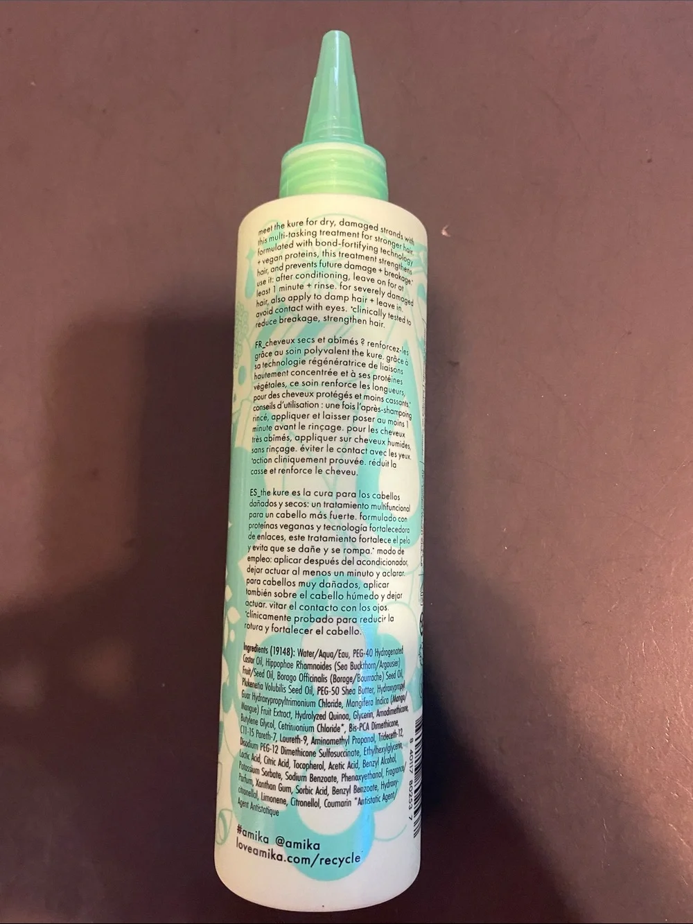 Anika: the Kure hair treatment bottle